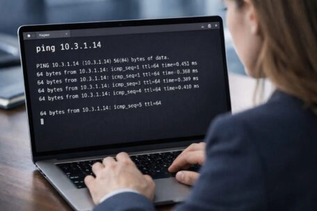 Verificando a conectividade da rede com um ping.